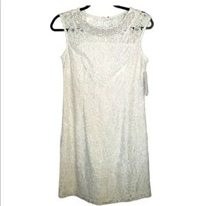 White beaded neck dress - lace